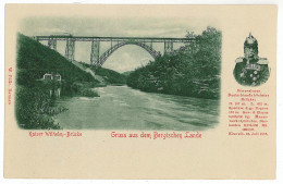 GER 06 - 5704 BERGISCHEN LANDE, Germany, L I T H O, Bridge King Wilhelm & Train - Old Postcard - Unused - Bergisch Gladbach