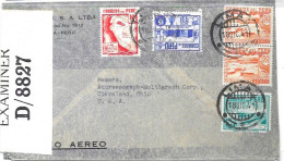 Peru Lima To Cleveland Ohio USA 1941 CENSORED - Pérou