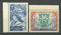 ALGERIE 1967 N° 453/454 ** Neufs MNH Superbes C 3.50 € Sports Jeux O. D'Hiver Grenoble Ski à Chréa Allégorie - Algeria (1962-...)