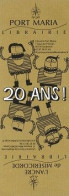 LIBRAIRIE PORT MARIA - 20 Ans - Marque-page BRETAGNE TBon Etat (voir Scan) - Marque-Pages