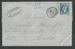 Algérie , Alger ( Cherchel ) P C 3719 Sur N°14 Cachet T 15 Du 16 Janvier 1861 - Other & Unclassified
