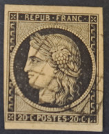 Frankreich 1849, Mi 3 Y Gelbes Papier Gestempelt - 1849-1850 Cérès