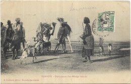 AFRIQUE.  DJIBOUTI.  DEPLACEMENT D UN MENAGE SOMALIS CARTE ECRITE AN 1909 - Djibouti