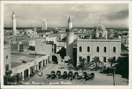 LIBIA / LIBYA - BENGHAZI - PIAZA MUNICIPIO / GRANDE MOSCHEA / MOSQUE / MOSQUEE - ED. LEGHZIEL - MAILED 1940 (12443) - Libye