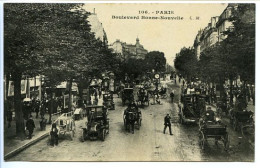 CPA 9 X 14  PARIS  Boulevard Bonne Nouvelle  Voiture Automobile  Chevaux Charette  Bus à Impériale  Horloge - Openbaar Vervoer