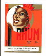 Etiquette RHUM 40° Distillerie Chevalier, Dampierres/Salon - Imprimeur Nolasque Années 1940 - - Rum