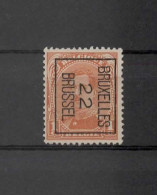 N 55B  Bruxelles 22 Brussel - Sobreimpresos 1922-26 (Alberto I)