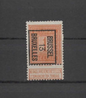 N 37B  Brussel 13 Bruxelles - Typo Precancels 1912-14 (Lion)