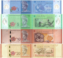 MALAYSIA 1 5 10 20 Ringgit ND P 51c 52c 53c 54c UNC Set Of 4v - Malaysia