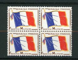 FRANCE -  FM  DRAPEAU - N° Yvert  13  ** EN BLOC DE 4 - Timbres De Franchise Militaire