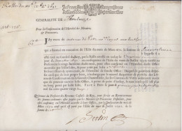 LES  BARTHES ( Tarn Et Garonne ) - Quittance Des Revenus Casuels Du Roy  Six Sols Huit Deniers - Cachets Généralité