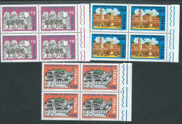 Italia, Italy, Italien, Italie 1980 ; Giornata Del Francobollo, Serie Completa: 3 Quartine Di Bordo Destro. - Stamp's Day