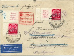 BF0696 / BERLIN-CHARLOTTENBURG  -  4.8.33  ,  Nach Saarbrücken  -  Michel  W45 , S102 - Luchtpost & Zeppelin