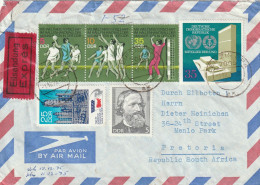 Germany DDR Eilsendung Express Cover - 1974 1973 - Kirchhoff Fieldball United Nations Oil Refinery Ryazan Soviet Science - Storia Postale