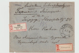RL418 / RUSSLAND - Mit 2 R-Zetteln, 1913 Nach Leipzig - Covers & Documents
