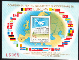 EU CONFERENCE IN MADRID 1983 MI.Nr.3996 / Bl 196, IMPERFORATED ,MNH ROMANIA - Unused Stamps