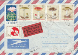 Germany DDR Eilsendung Express Cover - 1973 1974 - Poisonous European Mushrooms Peace And Socialism Flowering Cacti - Storia Postale