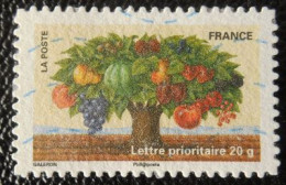 530 France 2011 Oblitéré Autoadhésif  Fête Du Timbre La Terre Arbre Avec Fruits - Other & Unclassified