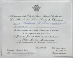 Carte Invitation - Armée Air Ambassade Thaïlande - EMAA Commandant Jeanne Buron Ernée - Documentos