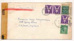 COVER 1943 WWII  OPENED  BY EXAMINER   TO  OXFORD   ENGLAND                VOIR IMAGES - Covers & Documents