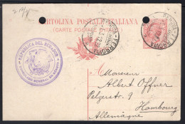 1912, Italian Postal Stationery Card (faults) With Senders Cachet Of The "Consulado General En Genova" - Ecuador