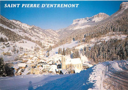 38 - Saint Pierre D'Entremont - Vue Générale Et Au Fond Le Mont Granier - Hiver - Neige - Carte Neuve - CPM - Voir Scans - Saint-Pierre-d'Entremont