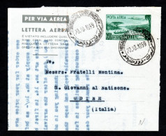 SOMALIA AFIS, 1959, INTERO POSTALE A 2, MOGADISCIO X SAN GIOVANNI AL NATISONE - Somalië (AFIS)