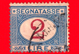 REGNO D'ITALIA - Usato - 1903 - Segnatasse - 2 L. • Cifra Entro Un Ovale • Azzurro E Rosso - Segnatasse