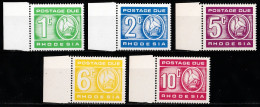 1970/73 Rhodesia Timbre Taxe Set MNH** Ta8 - Rhodesien (1964-1980)