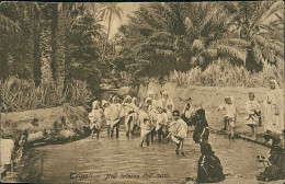 LIBIA / LIBYA - TRIPOLI - NELL'INTERNO DELL'OASI -  CHILDREN TAKING A BATH - PHOTO LEHNERT & LANDROCK - 1920s (12454) - Libya