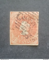 CILE 1865 CRISTOFORO COLOMBO SCOTT N 14 WMK D PRINT SANTIAGO INVERTED WATERMARK POSITION ERROR 3 SCANNERS - Cile