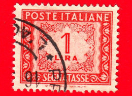 ITALIA - Usato -  Segnatasse - 1947 - Cifra E Decorazioni, Filigrana Ruota - 1 L. - Strafport