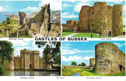 CASTLES OF SUSSEX, ENGLAND. Circa 1972  USED POSTCARD   M6 - Other & Unclassified