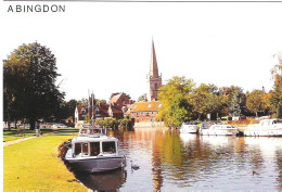 RIVER THAMES AND ST. HELEN'S CHURCH, ABINGDON, OXFORDSHIRE, ENGLAND. UNUSED POSTCARD M6 - Altri & Non Classificati