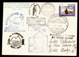 ANTARTIDA ANTARCTIC POLONIA 1987 EXPEDICION ANTARTICA PROFESOR SIEDLECKI PAQUEBOT - Research Stations