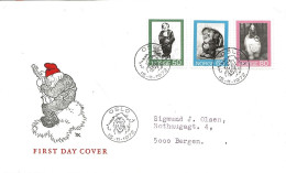 Norway Norge 1972 ChristmasFolktales (II)., Smørbukk, Troll, Princess On Bear, Mi 652 - 654 FDC - Philatelic Exhibitions