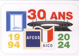 Carte Postale 30 Ans De L'AFCOS  Association Des Collectionneurs Olylimpiques Et Sportifs   1994 - 2024 - Giochi Olimpici