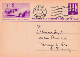 1938 Svizzera Intero Postale Figurato  BUREAU DE POSTE AUTOMOBILE - Covers & Documents