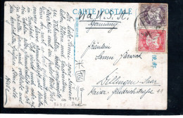 1923, Earth Quake Issue, 3 And 5 S. , Each Private Rouletted , On Card To Germany , Commercial Use  #128 - Briefe U. Dokumente