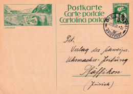 1928 Svizzera Intero Postale Figurato  AUTOBUS  LUKMAINER - Storia Postale