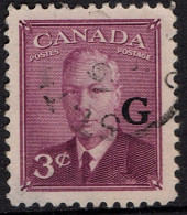 CANADA 1950 KGVI 3 Cents Official Purple Stamp SGO181 Used - Used Stamps