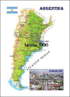 Argentina Country Map New Postcard * Carte Geographique * Landkarte - Argentine