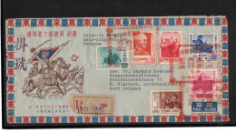 1956, Nr. 241-49 ( Michel ) , Complete Set , Scarce Red Special Cancel , Registered-airmail ToGermany  #131 - Brieven En Documenten