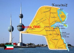 Kuwait Country Map New Postcard * Carte Geographique * Landkarte - Koeweit