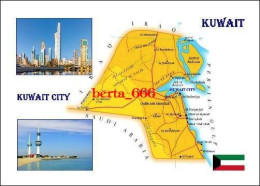 Kuwait Country Map New Postcard * Carte Geographique * Landkarte - Kuwait