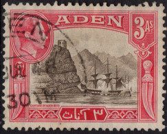 ADEN 1939 KGV 3 Anna Sepia & Carmine SG22 Used - Aden (1854-1963)