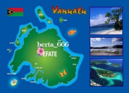 Vanuatu Efate Island Map New Postcard * Carte Geographique * Landkarte - Vanuatu