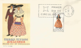 ESPAÑA SPD FDC TRAJE TIPICO TEXTIL FASHION BALEARES - Textiel