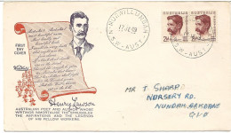 Australia 1949  Special Cover 82nd Birthday Of Henry Lawson, Writer  (1867-1922)  Cancelled MURWILLUMBAH  FDC - Storia Postale