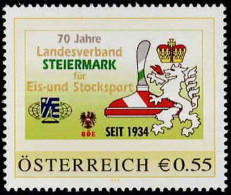 PM  70 Jahre Landesverband Steiermark Für Eis- Und Stocksport Ex Bogen Nr. 8002531  Postfrisch - Personnalized Stamps